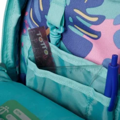 Totto - Mochila escolar con ruedas Renglones - Natury