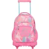 Totto - Mochila escolar con ruedas Renglones - Rosa