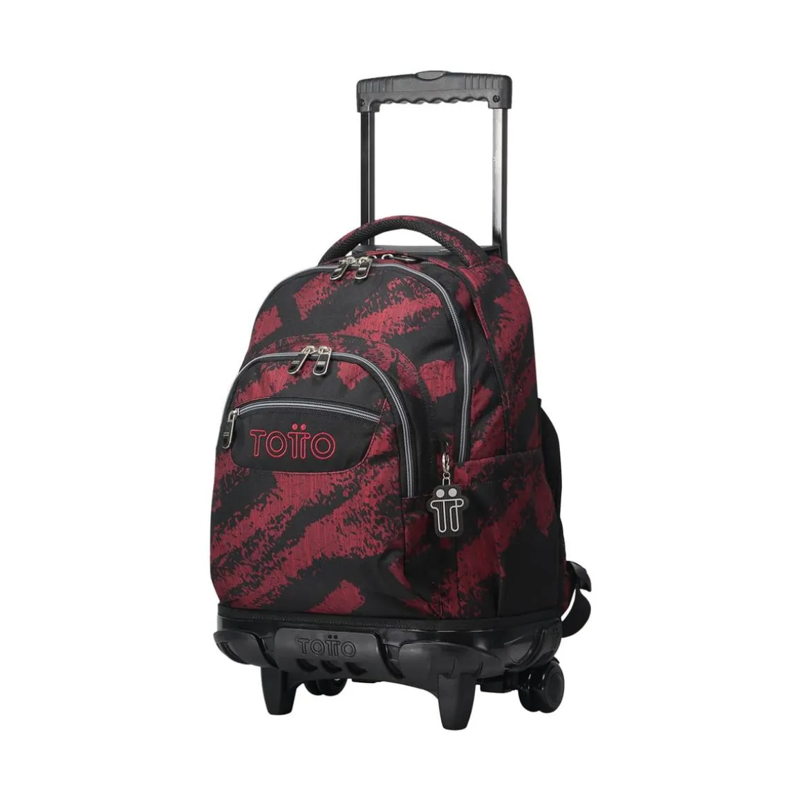 Totto - Mochila escolar con ruedas tiza roja Renglones
