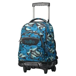 Totto - Mochila escolar con ruedas tiburones Renglones