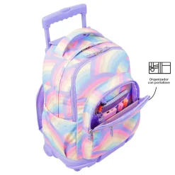 Totto - Mochila escolar con ruedas arcoíris Renglones