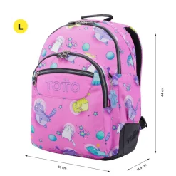 Totto - Mochila escolar gatos astronautas Crayoles