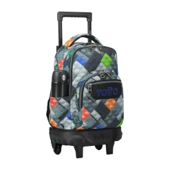 Totto - Mochila escolar pequeña ruedas bloques Resma