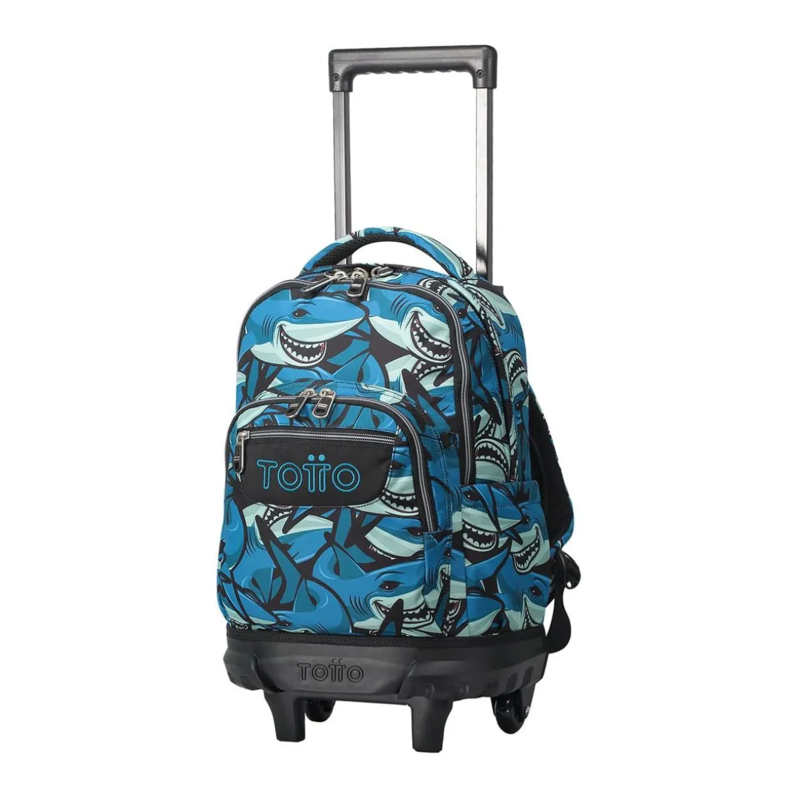 Totto - Mochila escolar pequeña ruedas tiburones Resma