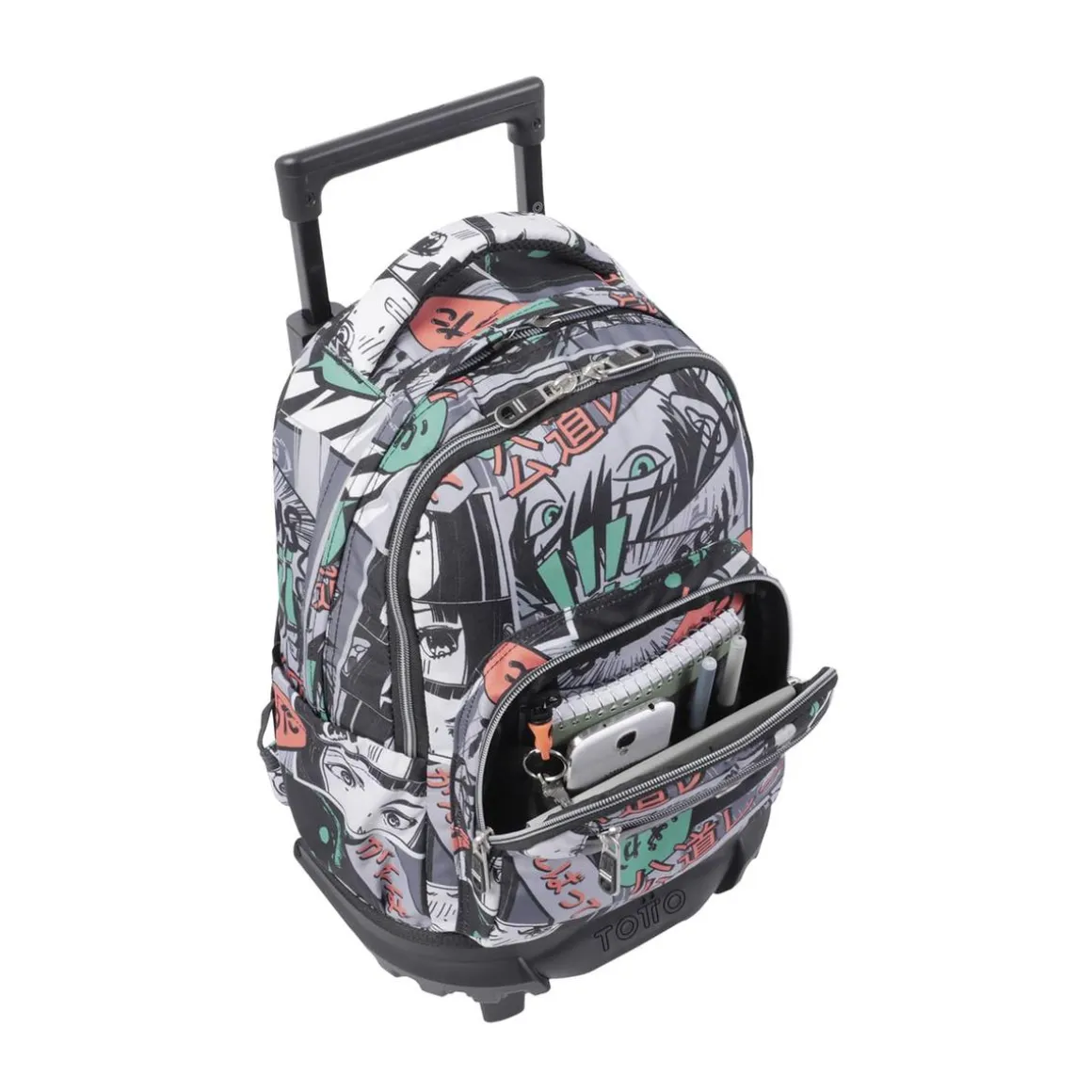 Totto - Mochila escolar pequeña ruedas manga Resma