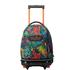 Totto - Mochila escolar ruedas desmontable graffiti Tiza