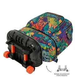 Totto - Mochila escolar ruedas desmontable graffiti Tiza
