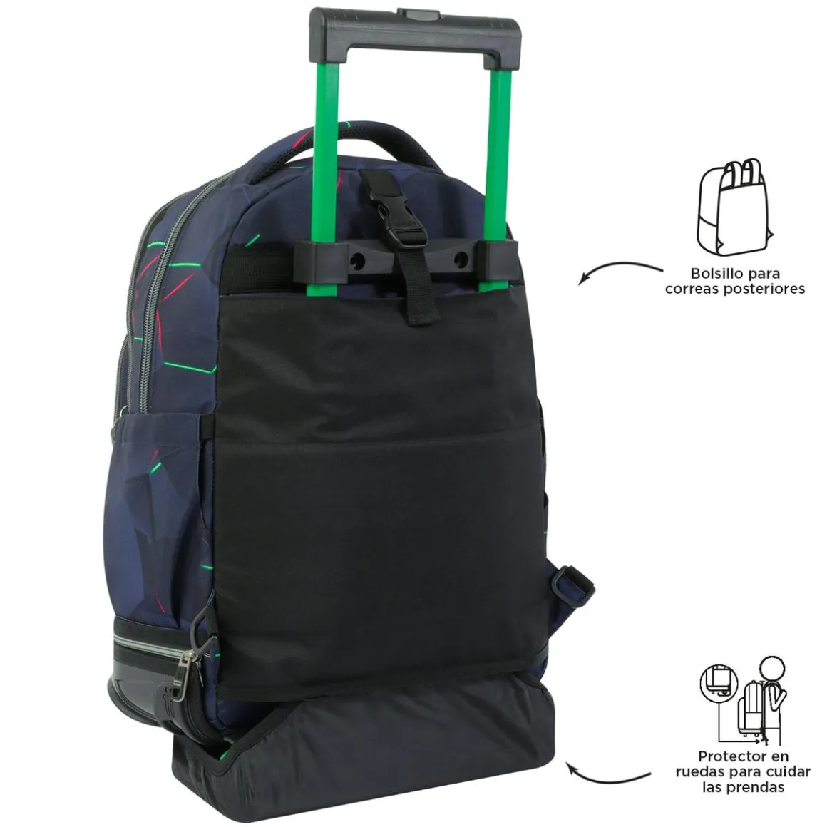 Totto - Mochila escolar ruedas desmontable fractal Tiza