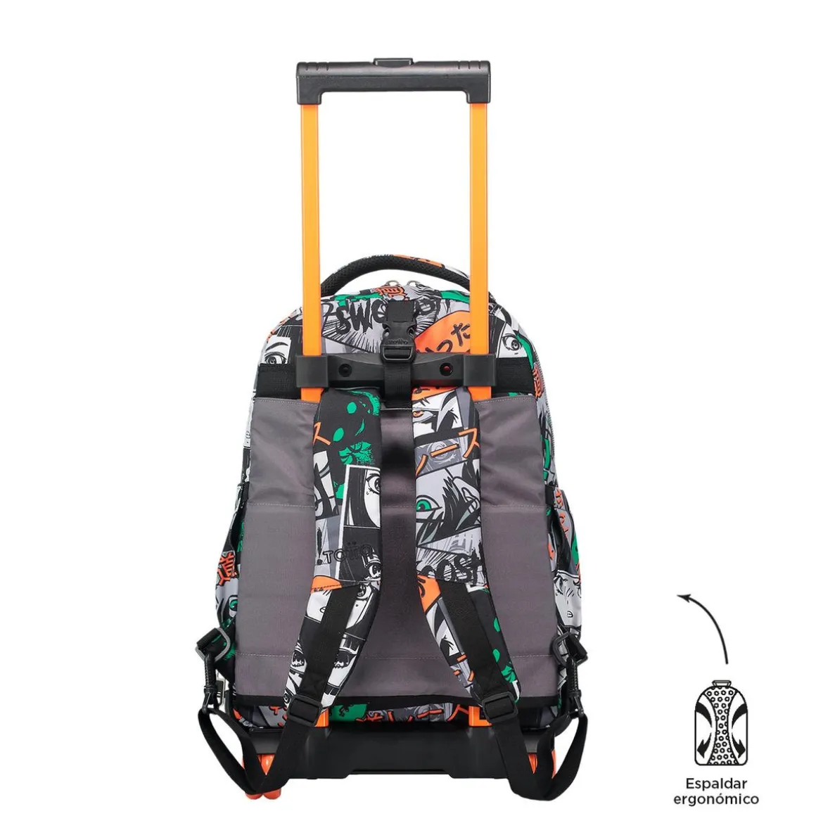 Totto - Mochila escolar ruedas desmontable manga Tiza
