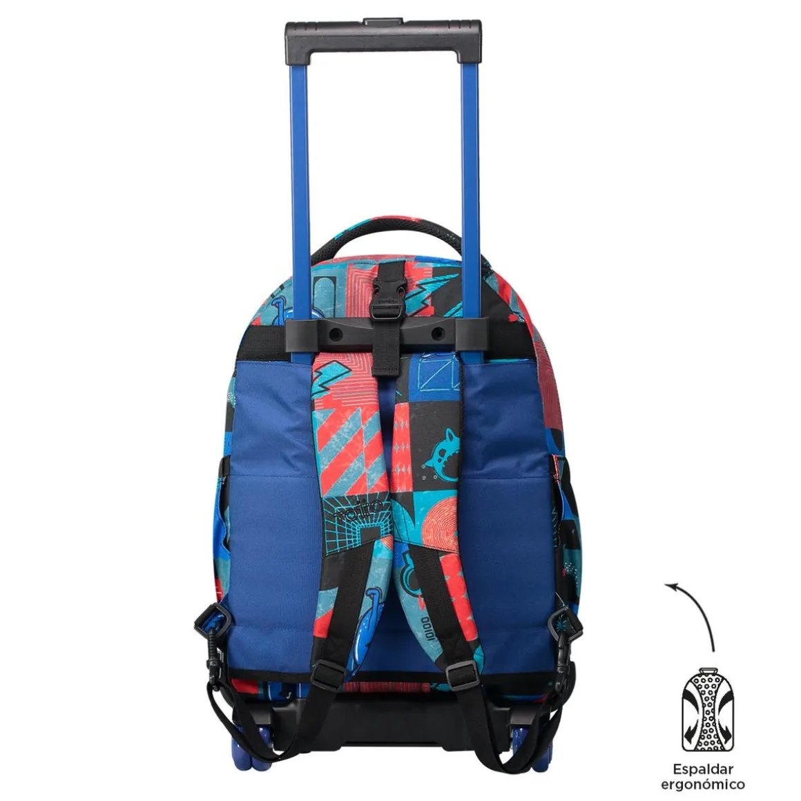 Totto - Mochila escolar ruedas desmontable cyber monstruos Tiza