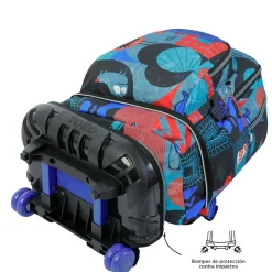 Totto - Mochila escolar ruedas desmontable cyber monstruos Tiza