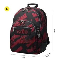 Totto - Mochila escolar tiza roja Crayoles