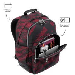 Totto - Mochila escolar tiza roja Crayoles