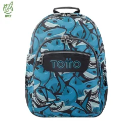 Totto - Mochila escolar tiburones Crayoles