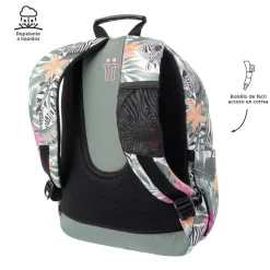 Totto - Mochila escolar tropical cebras Acuarela