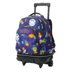 Totto - Mochila Tiza con ruedas Space Blue