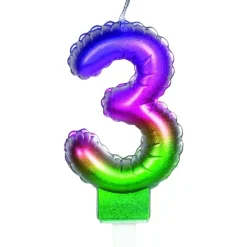 Vela multicolor número 3