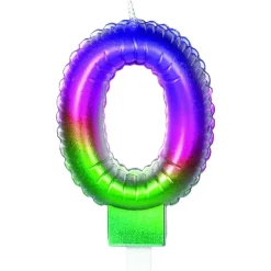 Vela multicolor número 0