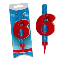 Vela pirotécnica con número 6