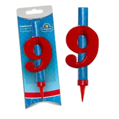 Vela pirotécnica con número 9