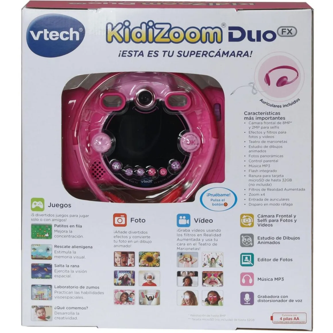 Vtech - Cámara Digital Kidizoom Duo FX Rosa