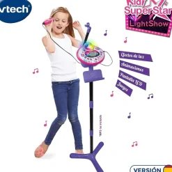 Vtech - Micrófono electrónico interactivo LightShow Karaoke ㅤ