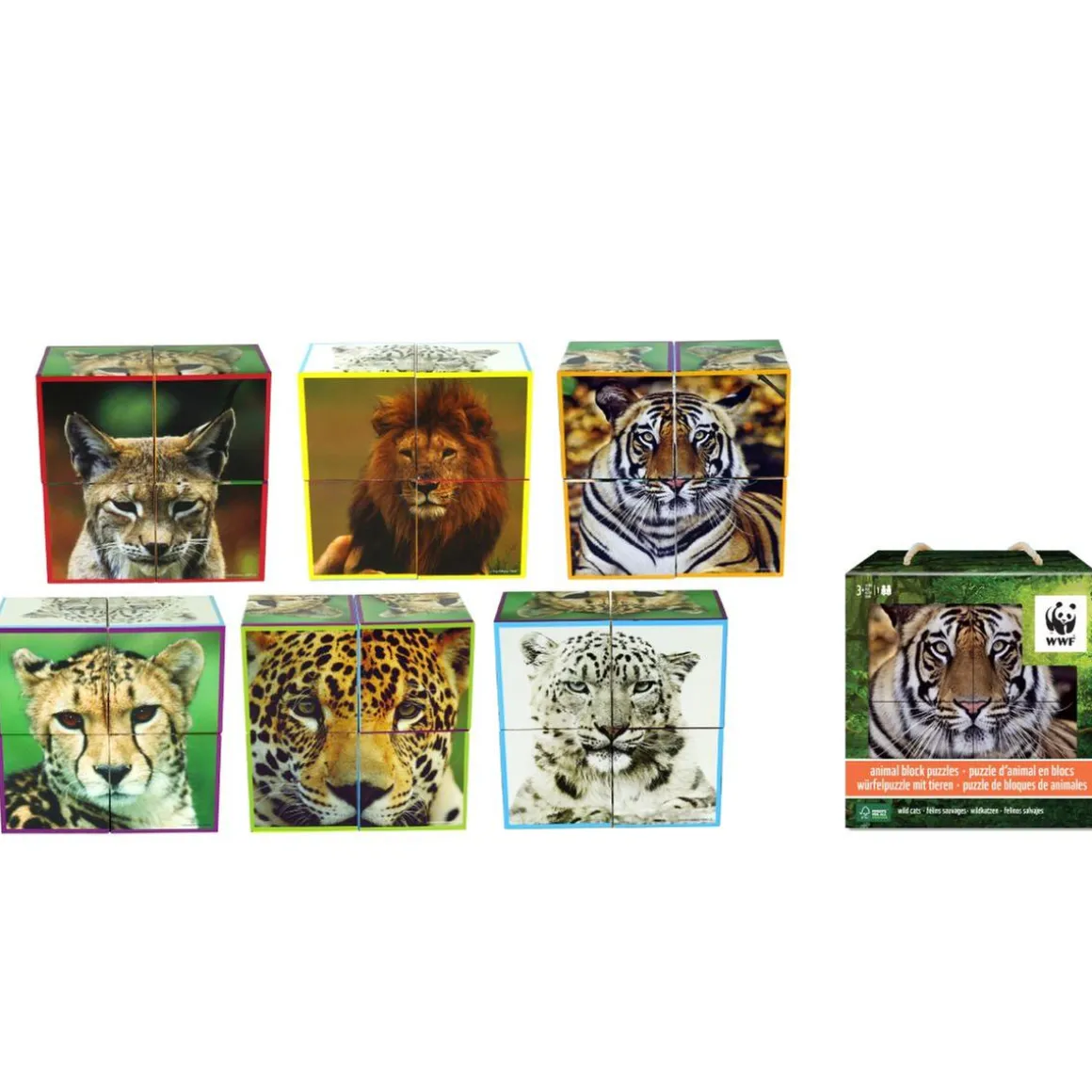 WWF - Animales felinos - Puzzle 4 bloques